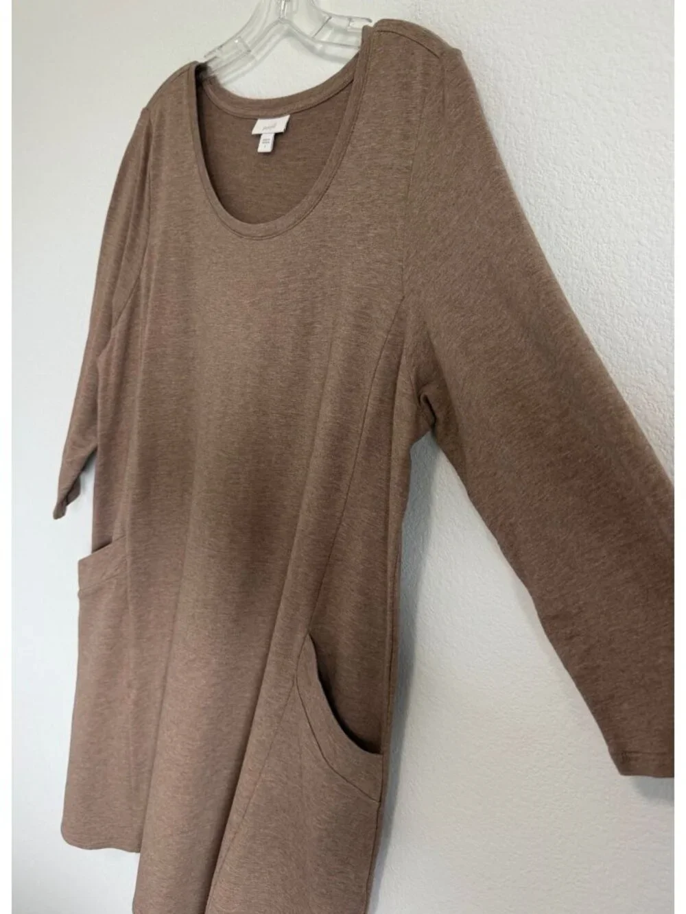 J. Jill Purejill 3/4 Sleeve Scoop Neck Stretch Pima Cotton Lagenlook Dress Size